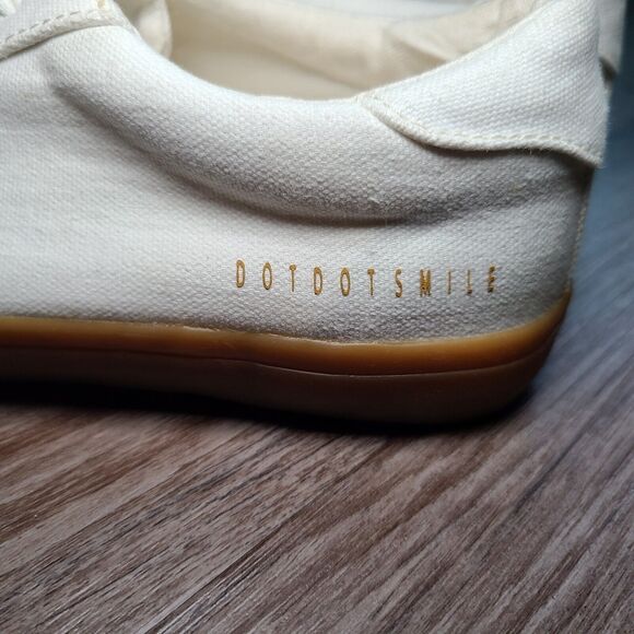 Dot Dot Smile Girls White Canvas Low Rise Sneakers Shoes Youth Size 12 Womens 10 - Picture 4 of 11